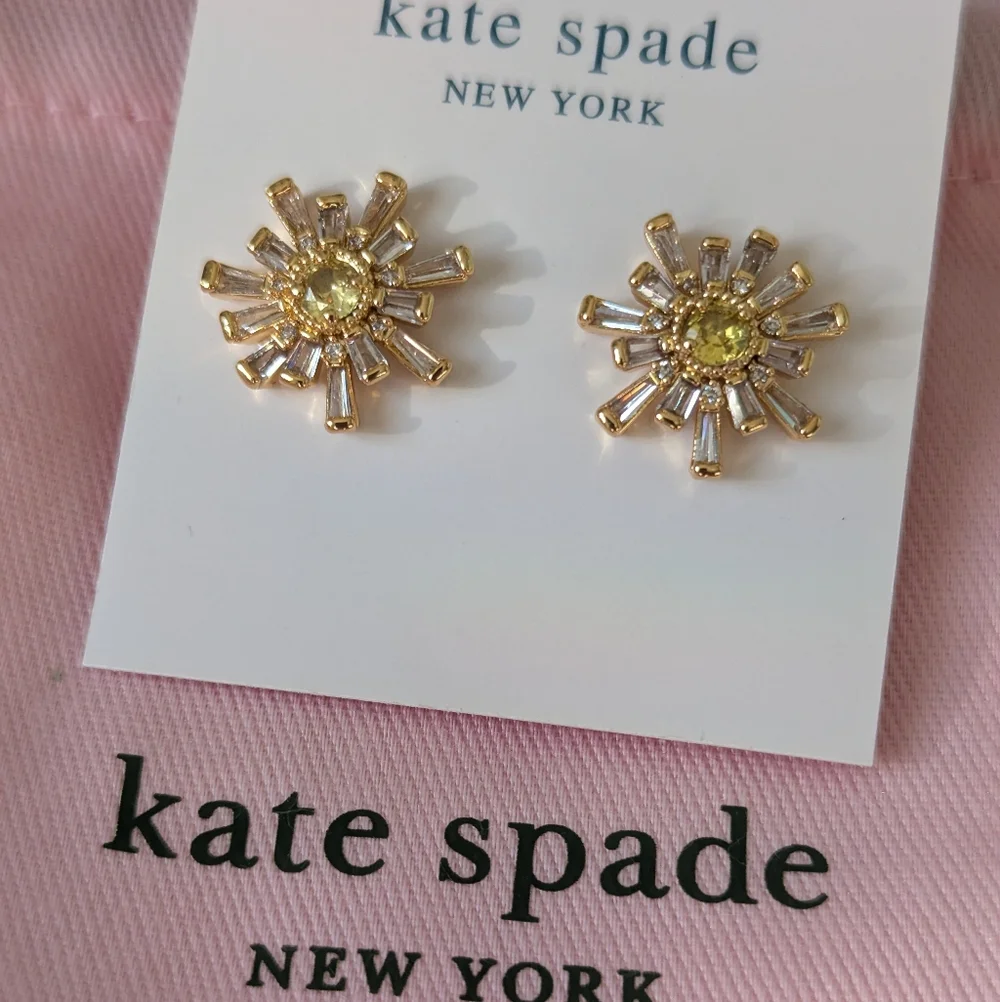 NWT Kate Spade Sunny Studs - Gold/Clear/Yellow